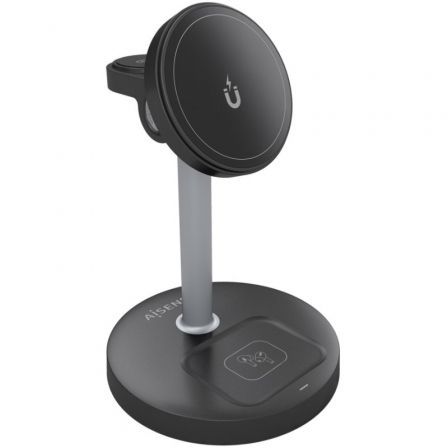AISENS Cargador Inalámbrico 3 en 1 de 15W para Móvil, Apple Watch y Auriculares, Negro AISENS Cargador Inalámbrico 3 en 1 de 15W para Móvil, Apple Watch y Auriculares, Negro